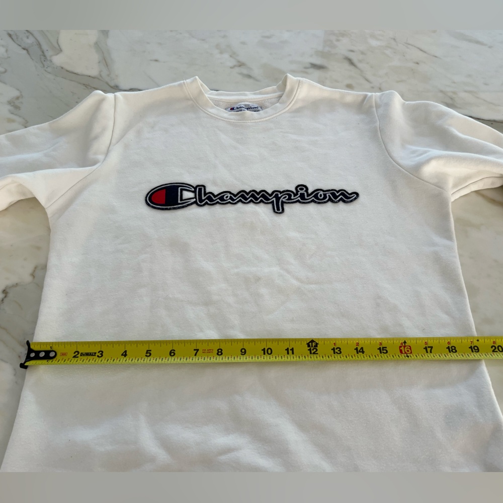 CHAMPION WHITE COTTON POLYESTER SWEATSHIRT SIZE S - Picture 7 of 14